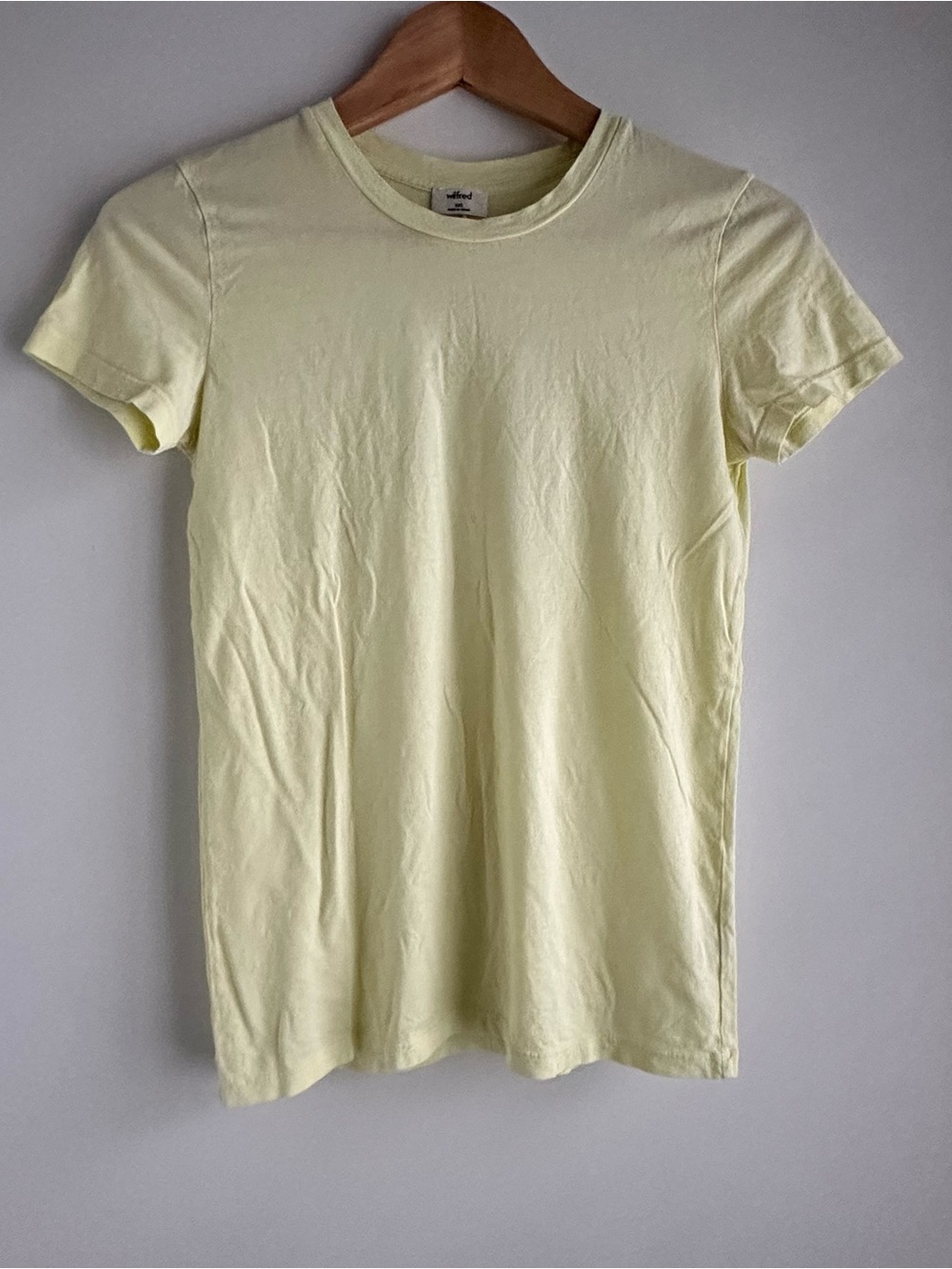 Aritzia Wilfred Pale Yellow Crewneck Tee